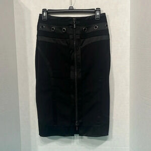 Guess By Marciano Women’s Pencil Skirt Black Silhouette Full Zip Size 6